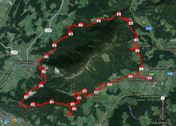 Pölven Trail Streckenführung - Quelle http://www.tourdetirol.com